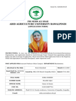 Rs. 2500 Application Form for Associate Professor Position at PMAS-AAUR