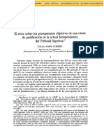 El Error Sobre Los Presupuestos Objetivos de Una Causa de Justificacion en La Actual Jurisprudencia Del Tribunal Supremo