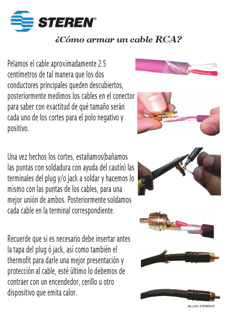 Cómo fabricar cables RCA: 11 Pasos (con imágenes)