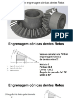 Cálculo fresagem engrenagem cônica dentes retos