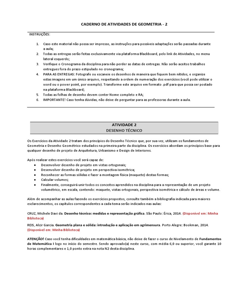 Geom Des Form - Atividades 2 - 20211-R01 | PDF | Perspectiva (Gráficos ...