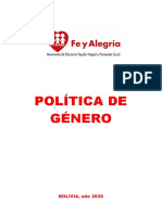 Politica de Genero Fya Bolivia 2020