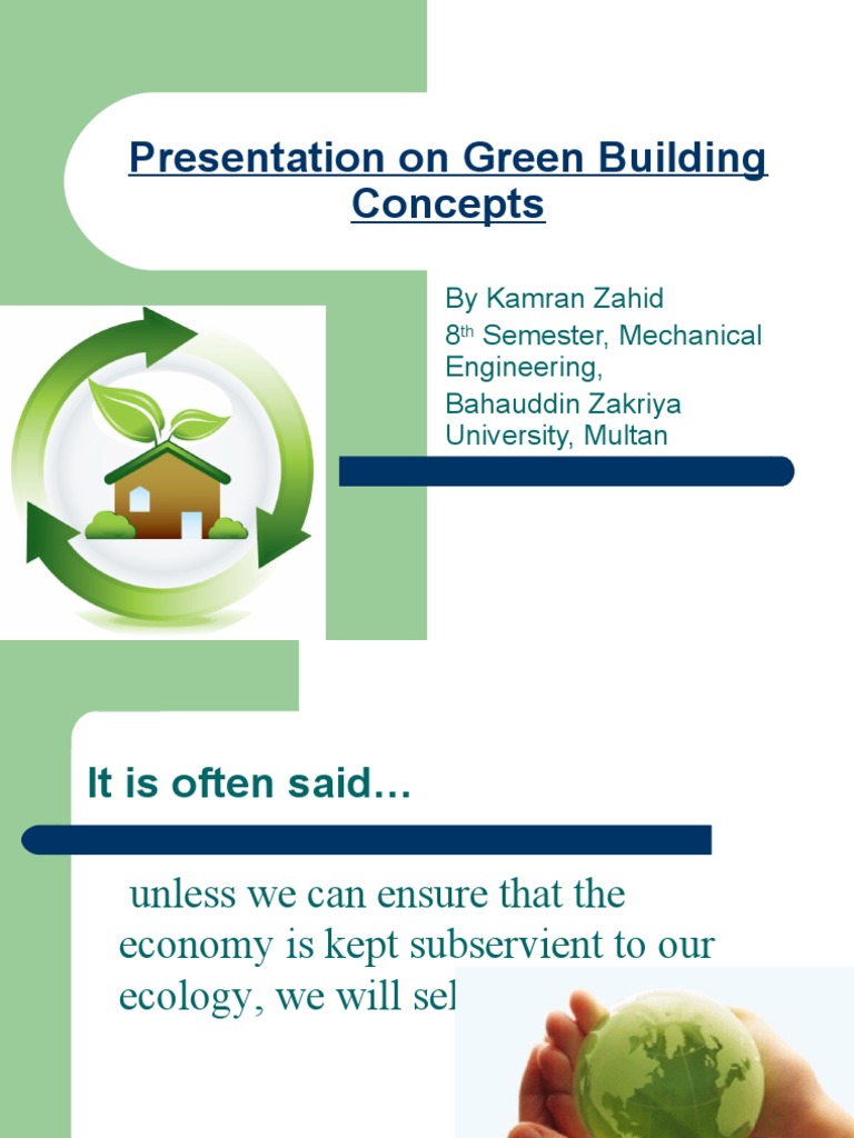 Presentation On Green Building Concepts | PDF