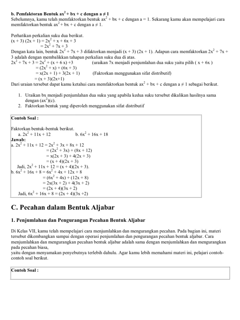 11++ Contoh Soal Aljabar Distributif Kumpulan Contoh Soal