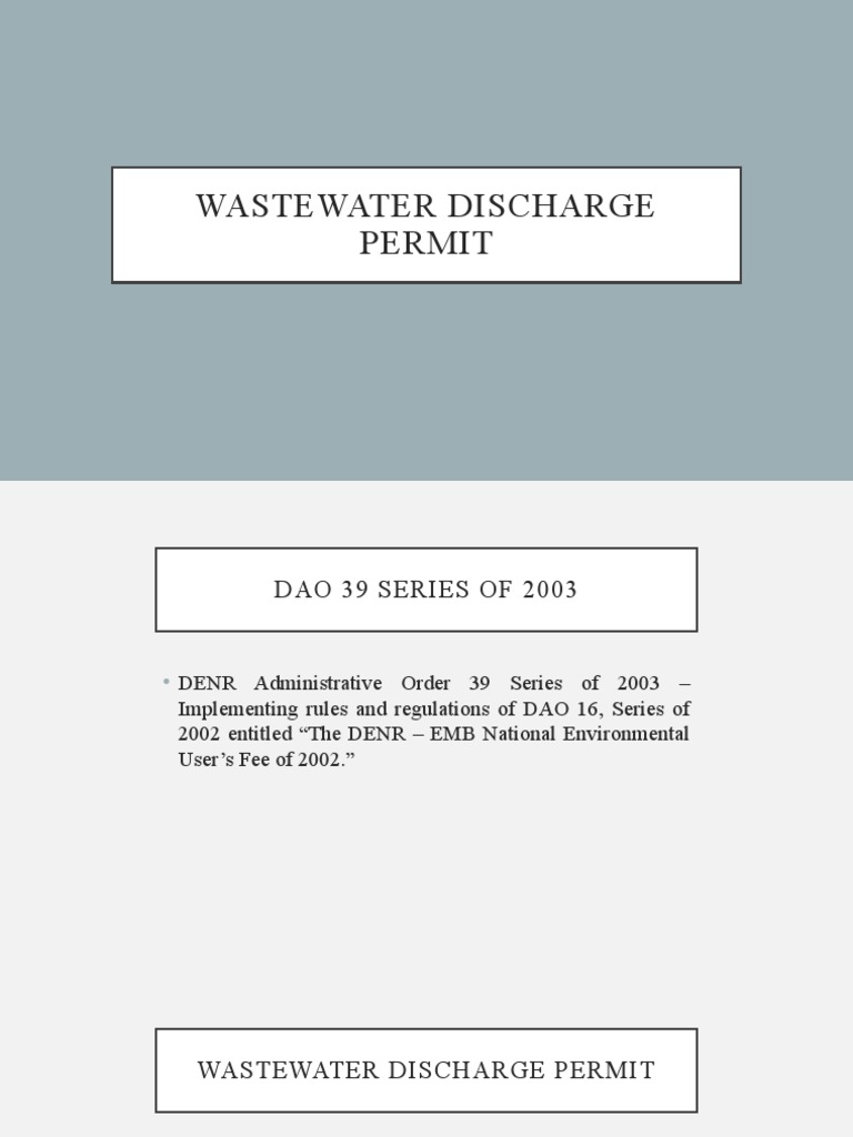 WASTEWATER Discharge Permit PDF