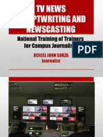 TV News Scriptwriting and Newscasting: National Training of Trainers For Campus Journalism