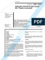 Instalacoes Internas de Gas Natural (GN) - Projeto e Execucao NBR 13933 - 1997