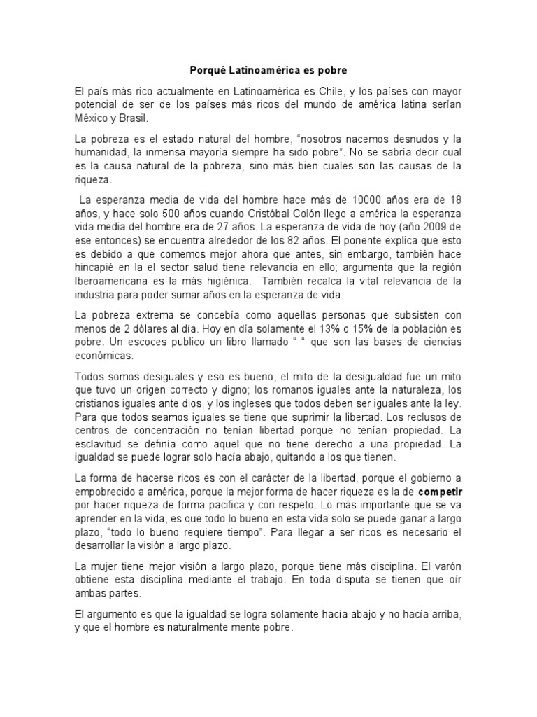 Pobreza en El Salvador y Latinoamérica | PDF | Pobreza | Pobreza e ...