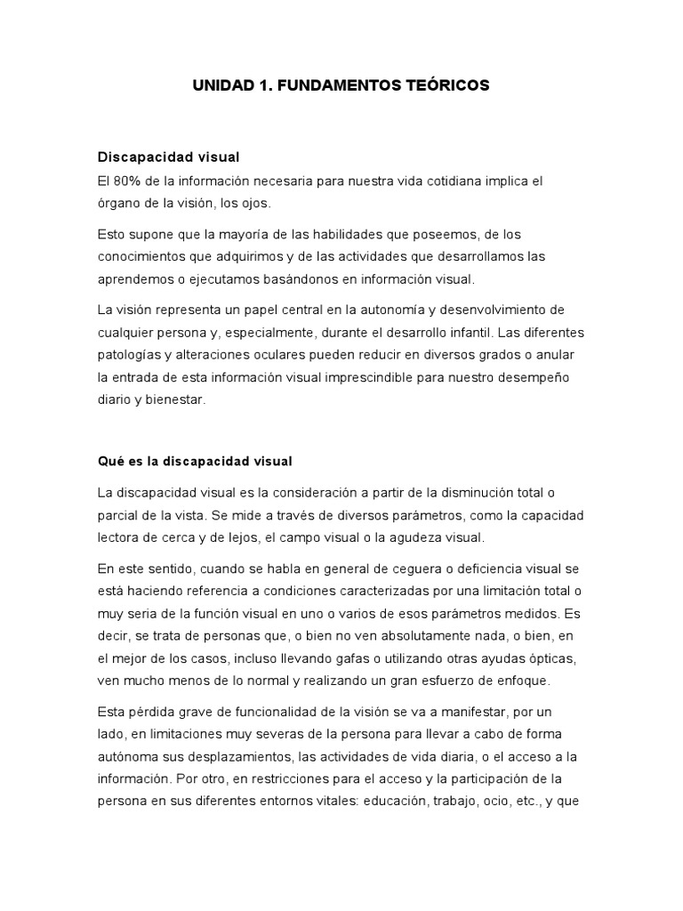 Fundamentos de la Discapacidad Visual | PDF | Crecimiento personal y ...