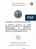 Informe No. 040 Ao Hospital Nacional Dr. Jorge Mazzini Villacorta Sonsonate