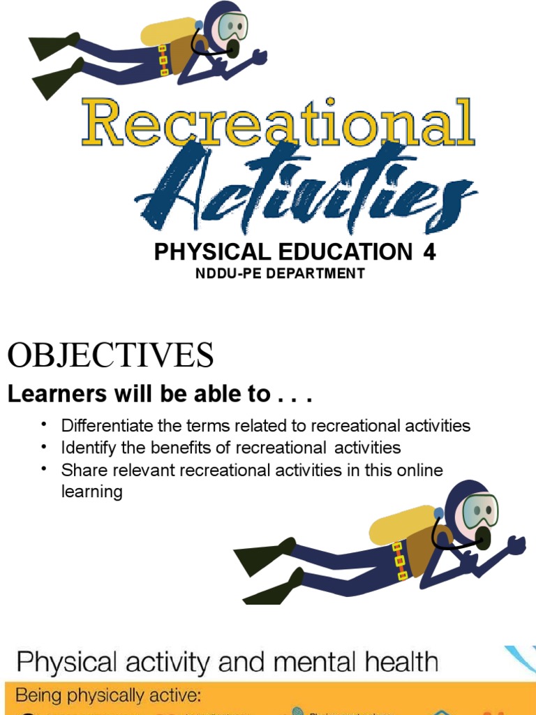 Recreational Activities in PE Grade 12 | PDF | Recreation | Leisure