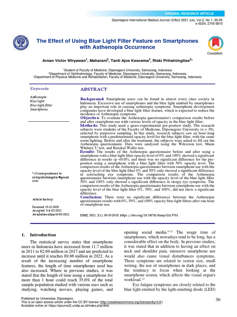 The Effect of Using Blue Light | PDF | Clinical Medicine | Medical ...