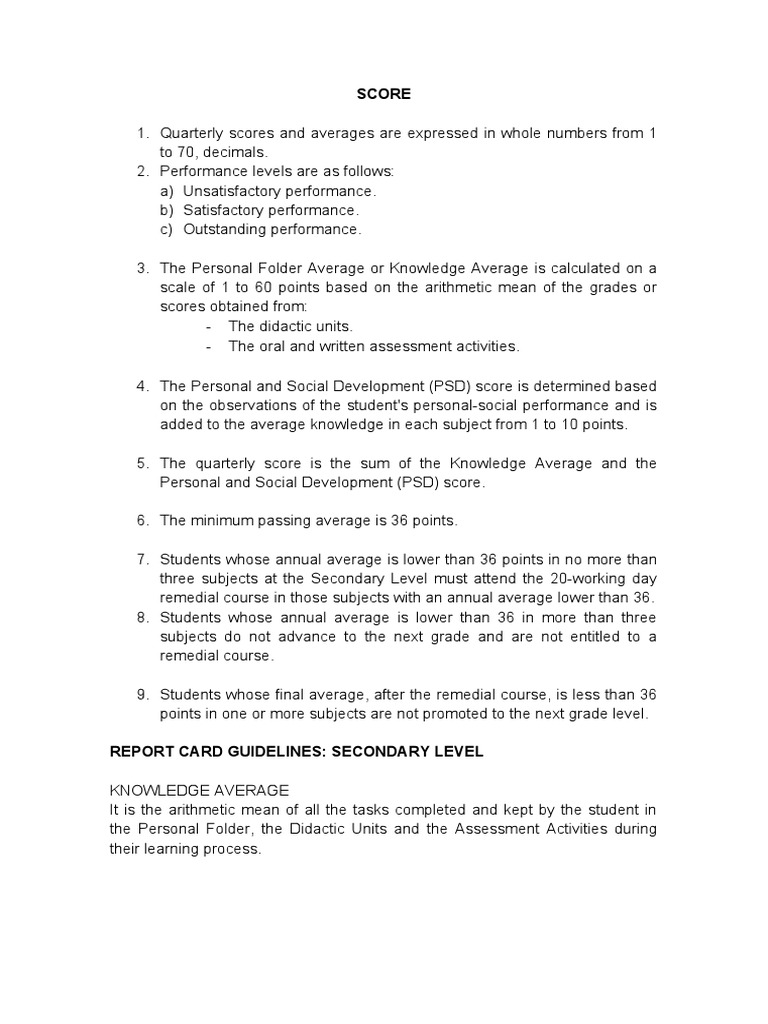 Scores and Grading | PDF | Career & Growth