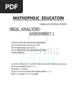 Mathophilic Educatoin: Real Analysis