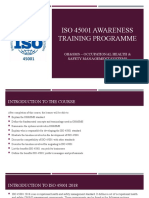 ISO 45001 Awareness Training Programme