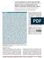 Effect of Development Centres On Educational Service Delivery in Selected Rural Communities in Ebonyi State, Nigeria