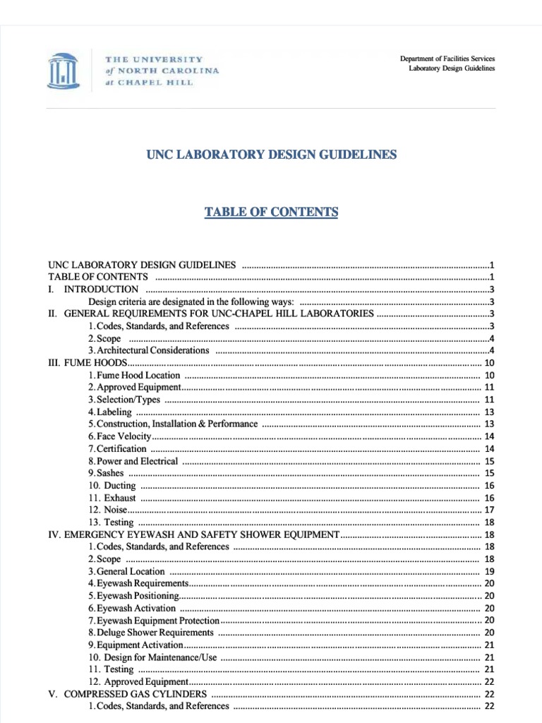 Unc Laboratory Design Guidelines PDF Laboratories Door