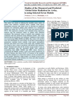 Comparative Studies of The Measured and Predicted Values of Global Solar Radiation For Awka, Nigeria Using Selected Seven Models