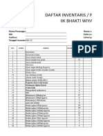 Daftar Inventaris / Peralatan Iik Bhakti Wiyata