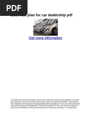 Business plan for car dealership pdf