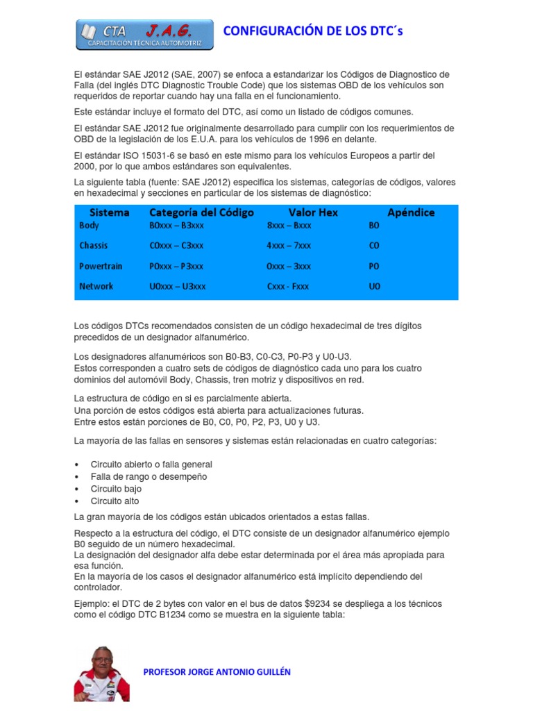 CTA Configuración de DTC S PDF | PDF | Byte | Vehículos