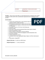 Job Role: Job Description - Senior Accounts Executive Department: Finance and Accounts Location - HO Reporting To
