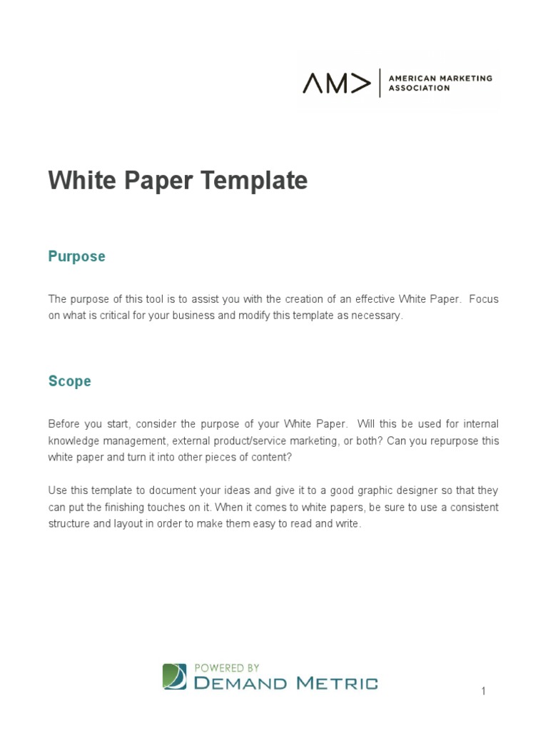 White Paper Template AMA PDF Human Communication Cognition