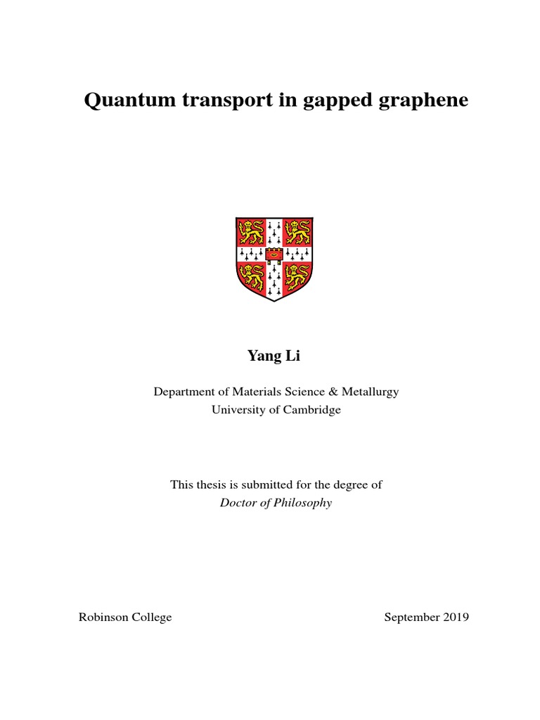 Quantum Transport in Gapped Graphene - 2019 | PDF | Graphene | Field ...