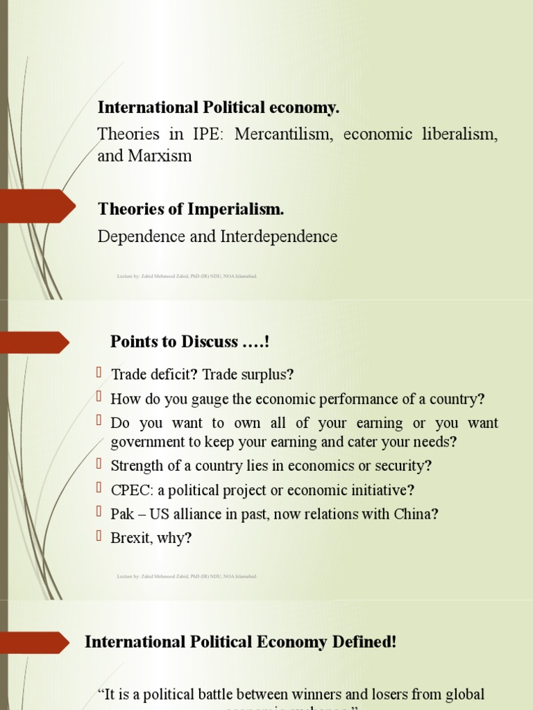 MEANING AND NATURE OF INTERNATIONAL POLITICAL ECONOMY IPE visual data 5