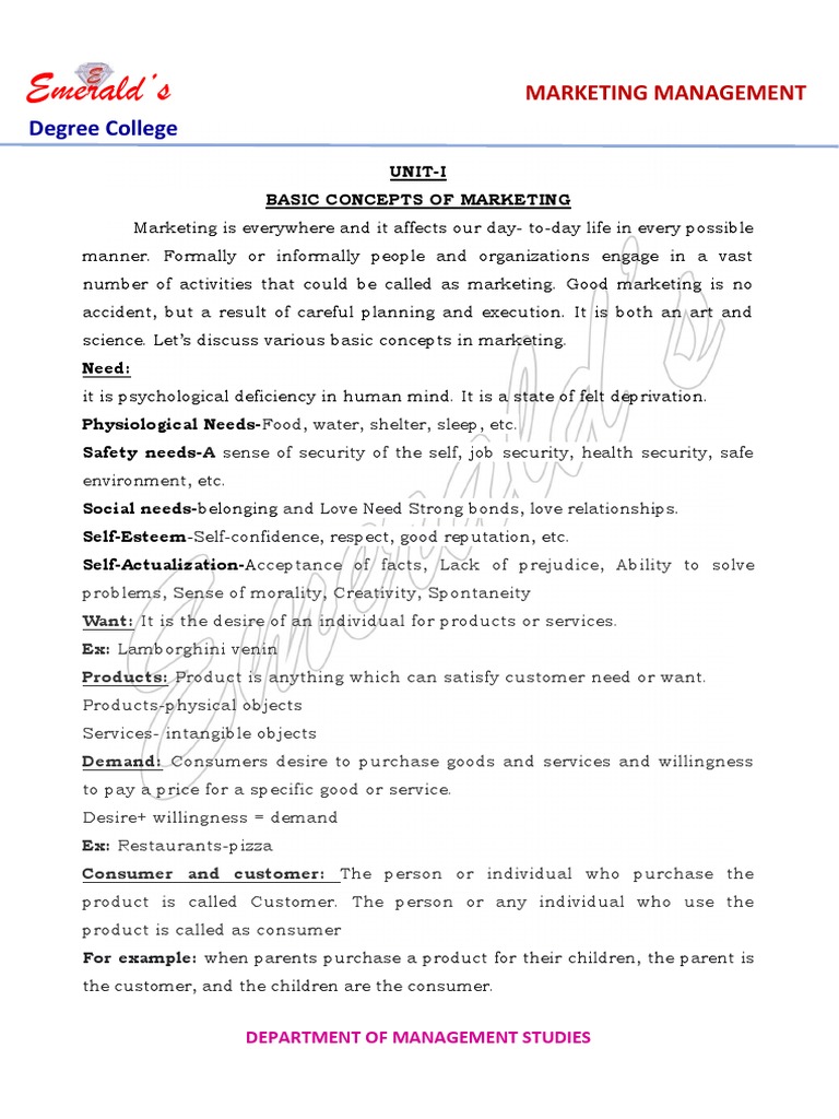 Marketing Management Basics Explained | PDF | Marketing | Consumer ...