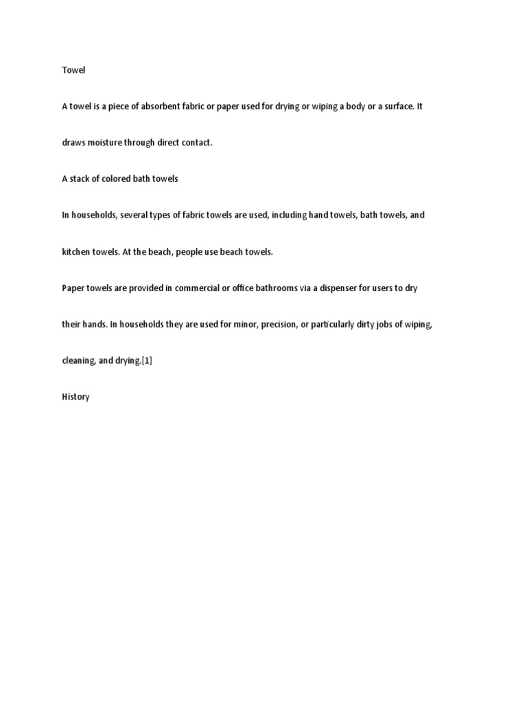 Towel Notes | PDF | Home & Garden