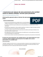 Tratamiento Del Cáncer de Seno Paranasal y de Cavidad Nasal en Adultos (PDQ®) - Versión para Pacientes - Instituto Nacional Del Cáncer