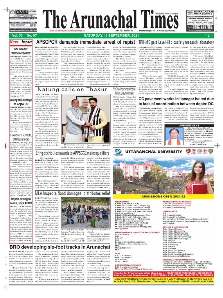 Arunachal Pradesh News Highlights | PDF