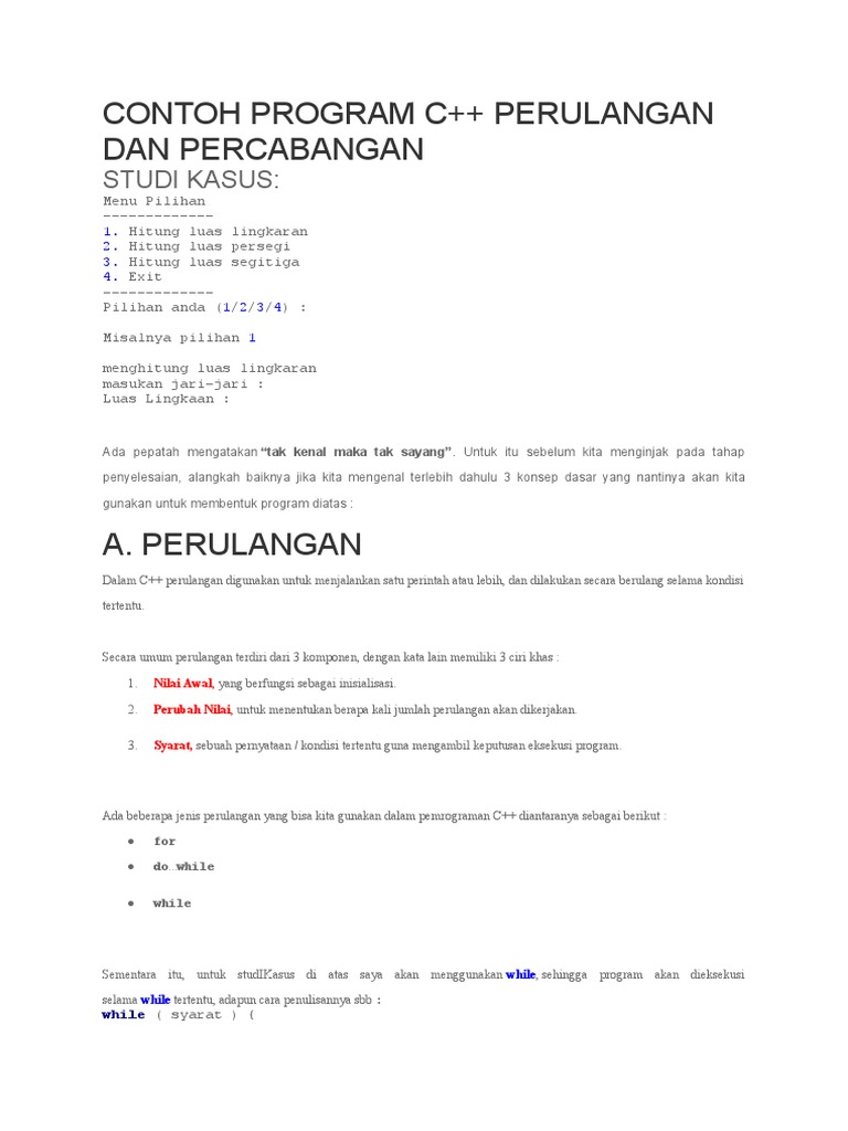 Contoh Program C PDF Contoh program c pdf