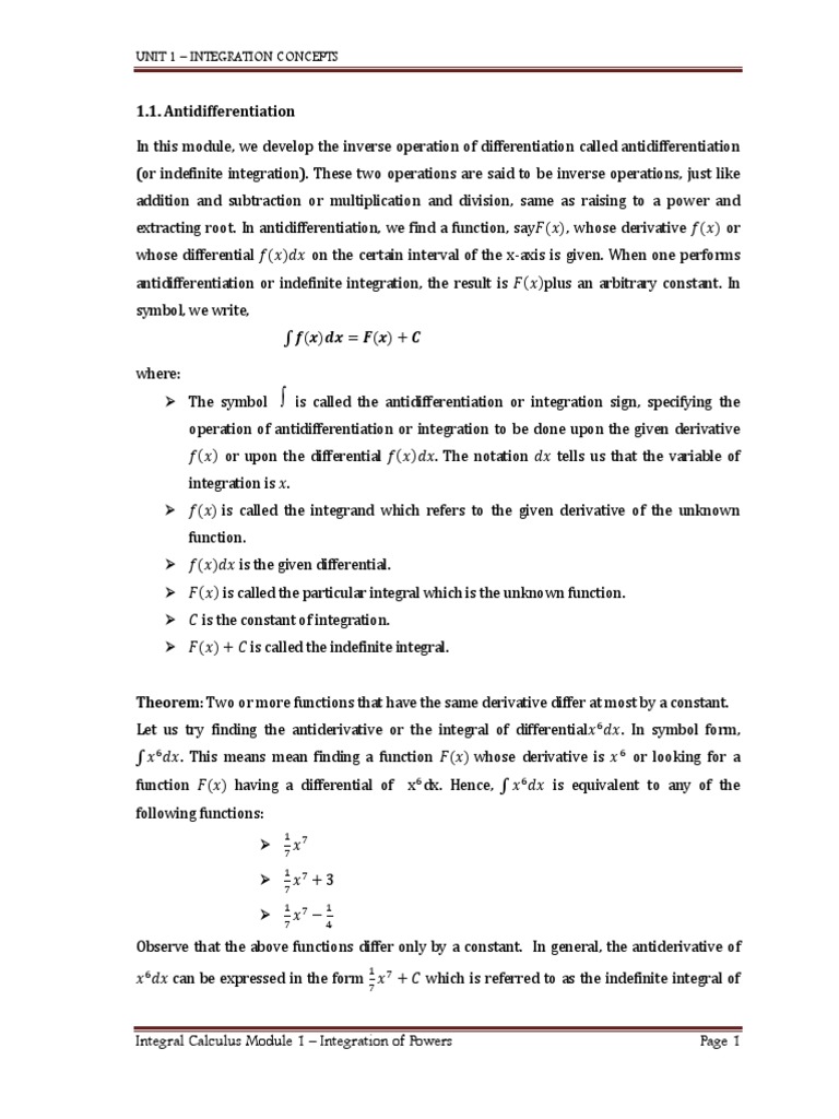 Constant of Integration | PDF | Integral | Function (Mathematics)