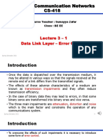 Computer Communication Networks CS-418: Lecture 3 - 1 Data Link Layer - Error Control