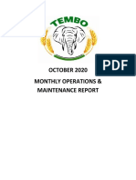 OCTOBER 2020 Monthly Operations & Maintenance Report