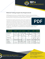 Material Testing Sample Size Requirements