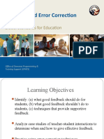 Feedback and Error Correction: Global Standards For Education