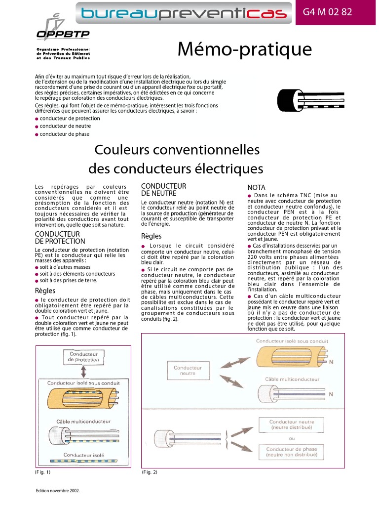 Couleur Du Neutre Et De La Phase Couleurs Conventionnelles Edf | PDF | Puissance (physique) |  Électromagnétisme