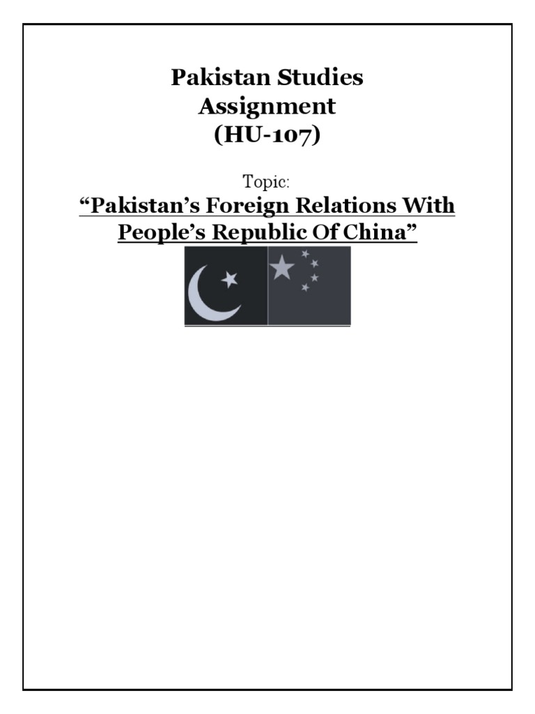 Pakistan-China Foreign Relations Overview | PDF | Pakistan | China