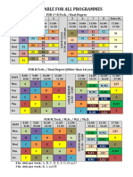 Timetable For All Programmes: For 1 B.Tech. / Dual Degree