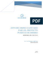 Estudio hidrosanitario Puertas de Hierro