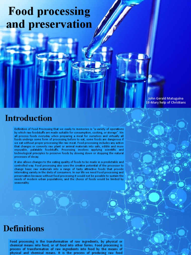 Food Processing and Preservation PDF Foods Food Preservation