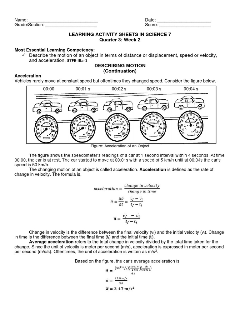 Understanding Velocity and Acceleration | PDF | Acceleration | Speed