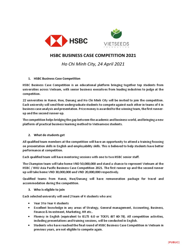 HSBC Business Case Competition 2021 | PDF | Ho Chi Minh City | Hanoi