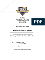 Naval Postgraduate School: Mba Professional Report