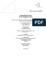 Organizational Trust in The Canadian Forces: DRDC Toronto No. CR-2008-038