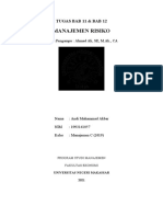 Andi Muhammad Akbar-1993141057-Manajemen C (2019)- Tugas BAB 11 & 12 Manajemen Risiko