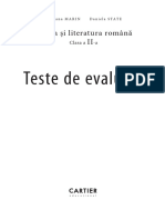 Teste de Evaluare: Limba Și Literatura Română II